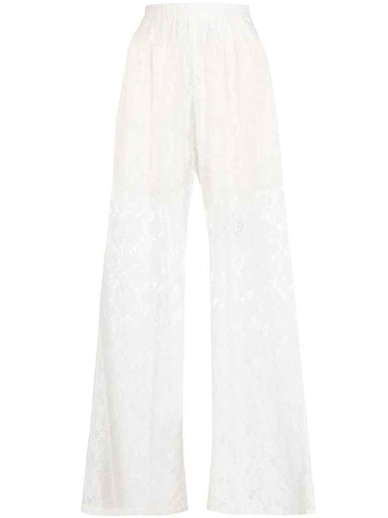 floral lace palazzo trousers