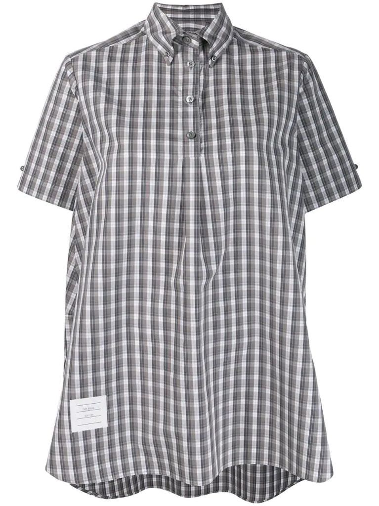 high-low checked shirt