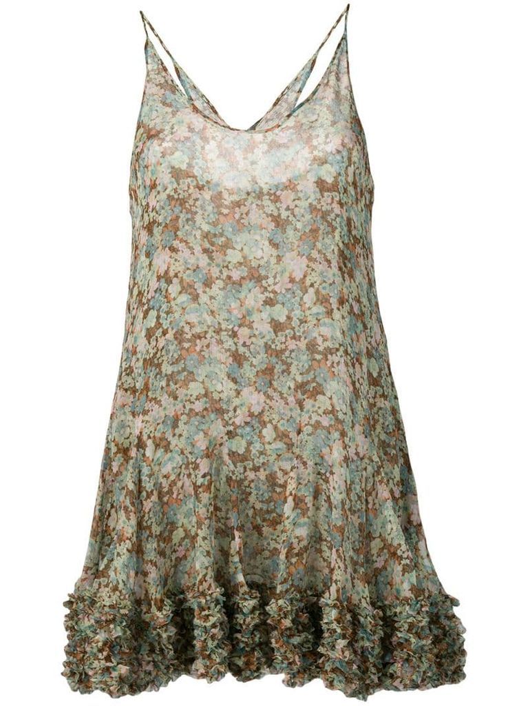 meadow floral silk dress