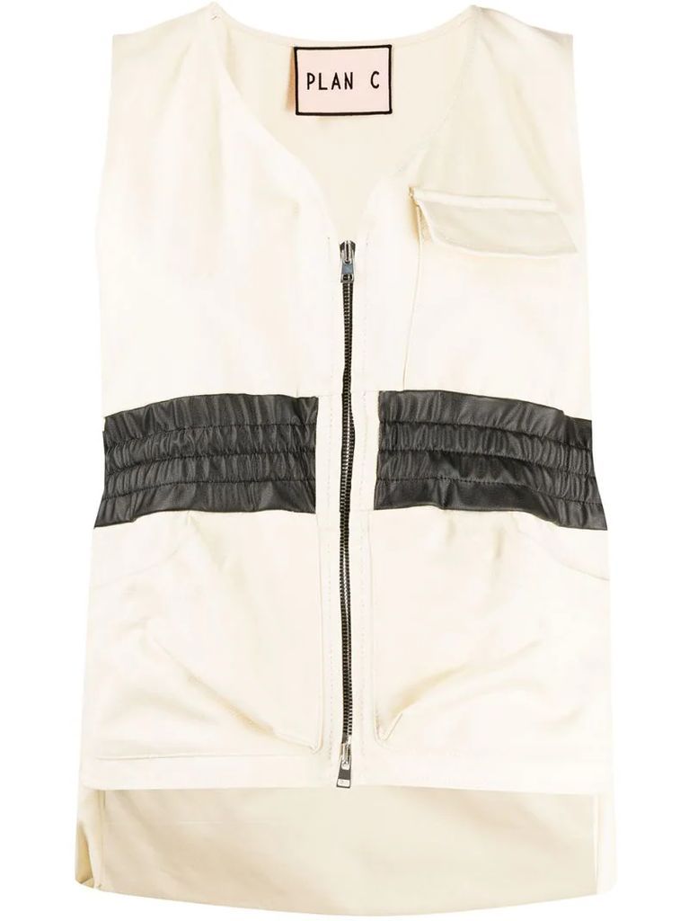 ruched detail waistcoat
