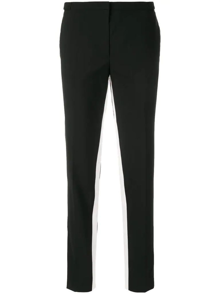 contrast-stripe tailored trousers