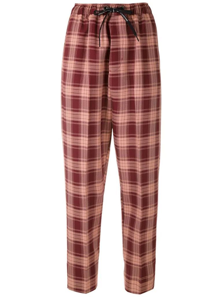 plaid straight trousers