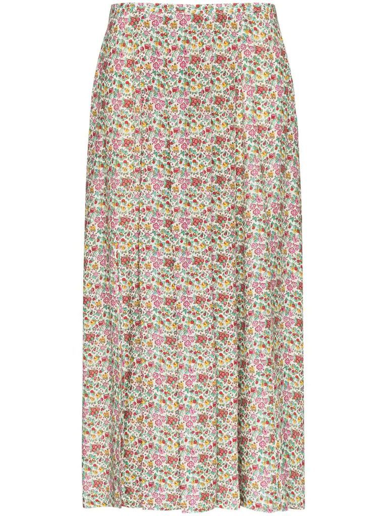 Georgia floral-print midi skirt