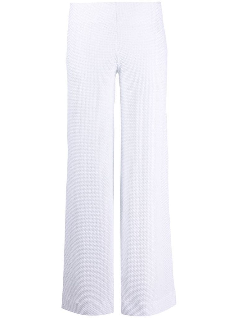 embroidered wide-leg trousers