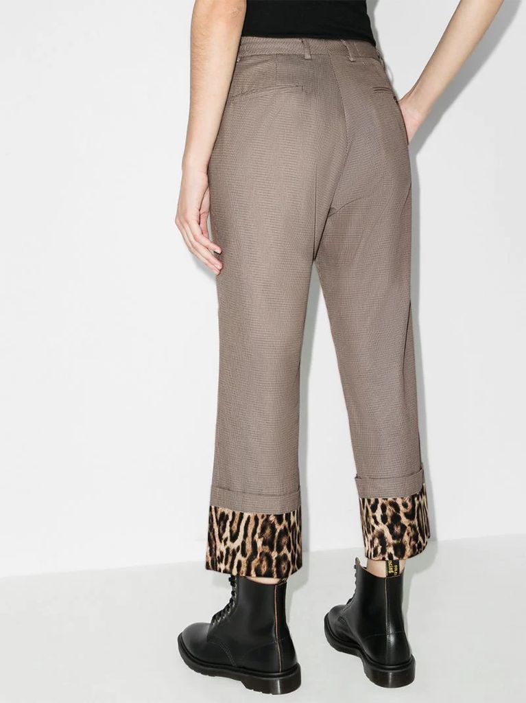 contrast-cuff tailored trousers