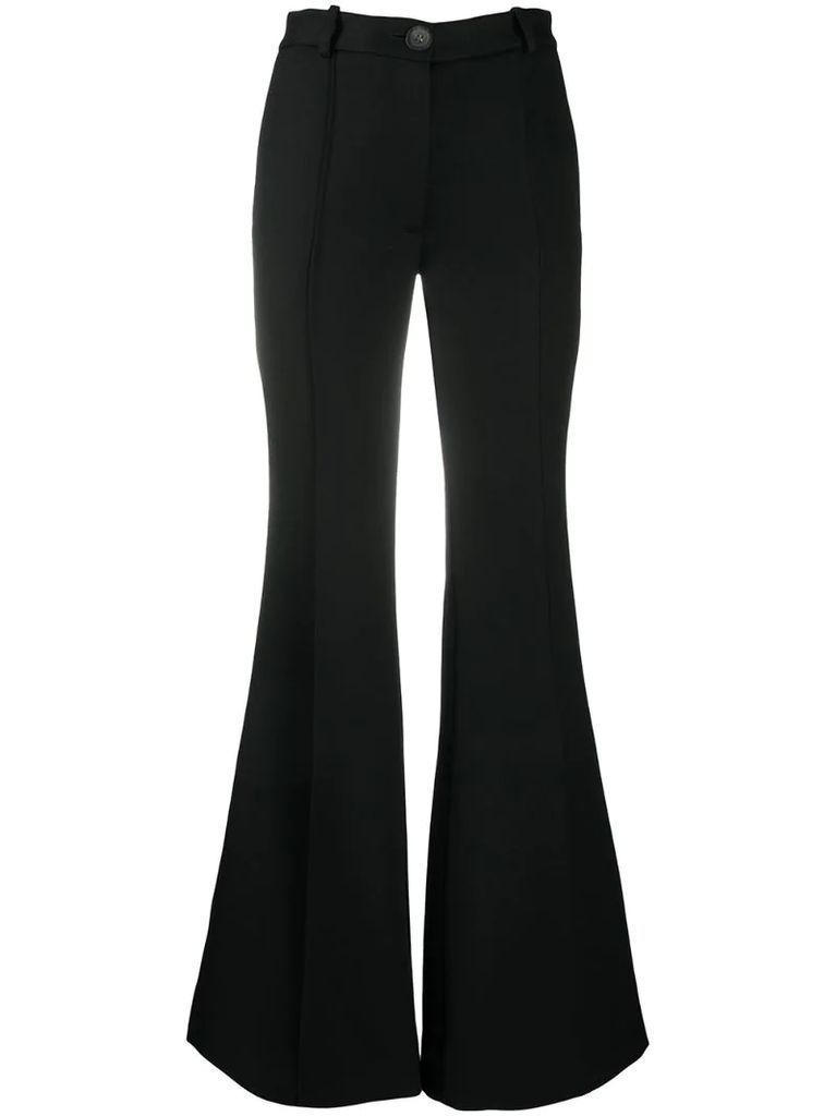 flared mid-rise trousers