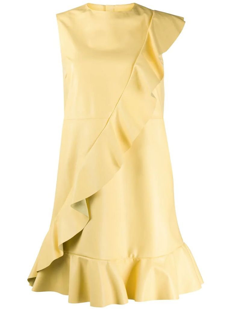 ruffled sleeveless mini dress