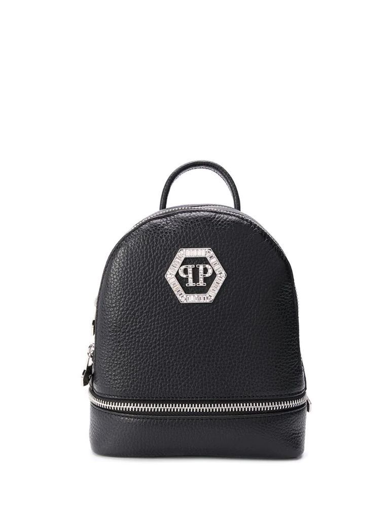 zipped logo plaque backpack