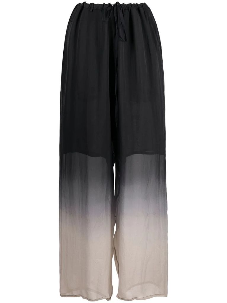 dip-dyed silk trousers