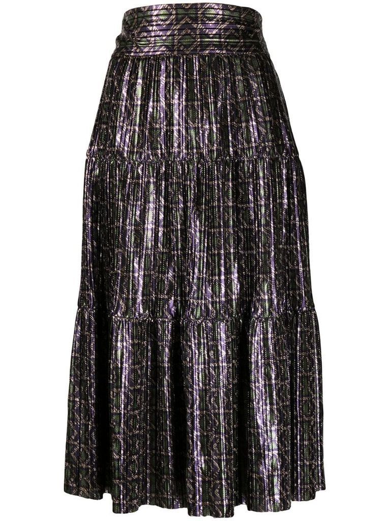 Prisca geometric-print skirt