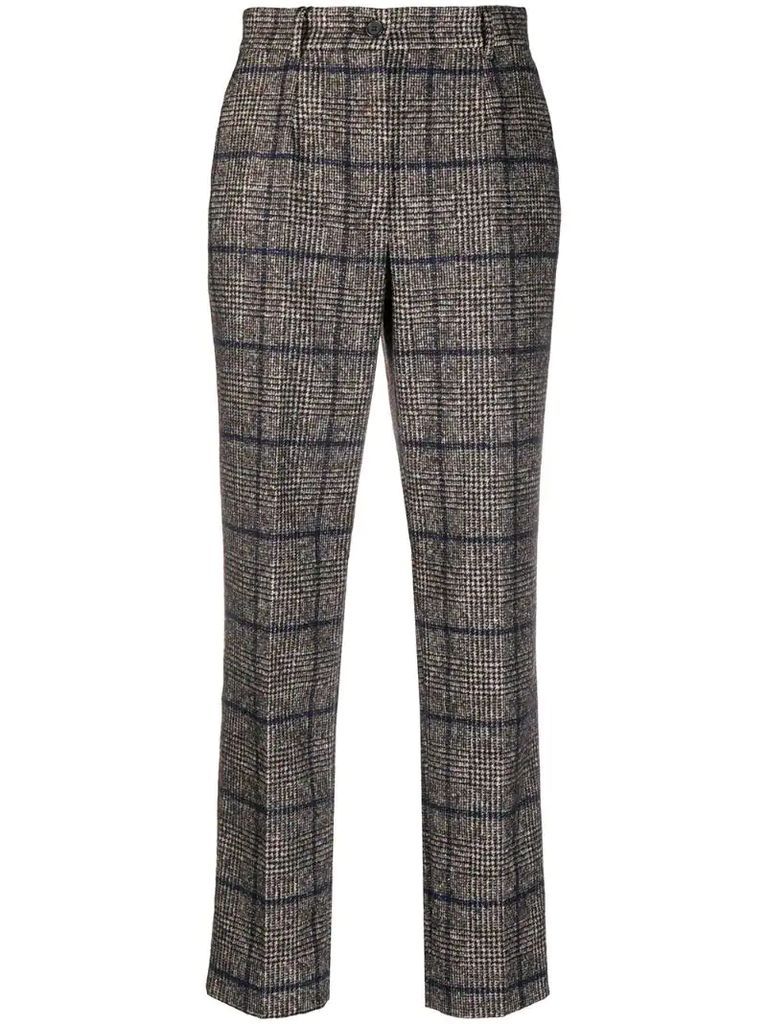 quadri check tailored trousers