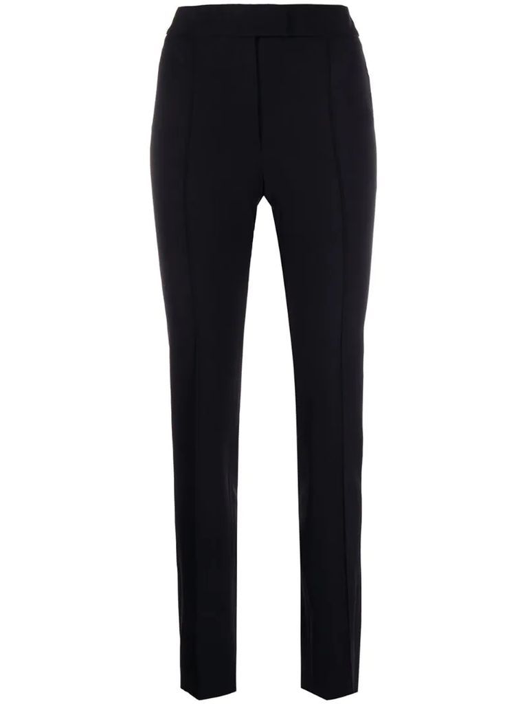 high-waist skinny fit trousers