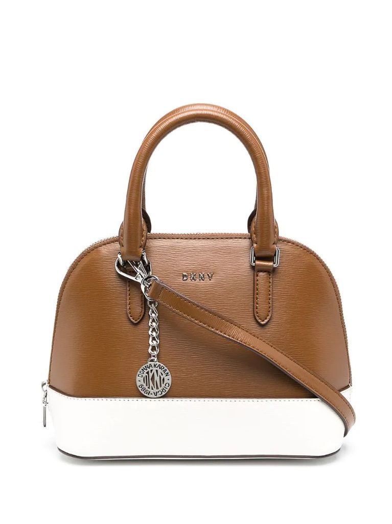 two-tone leather tote