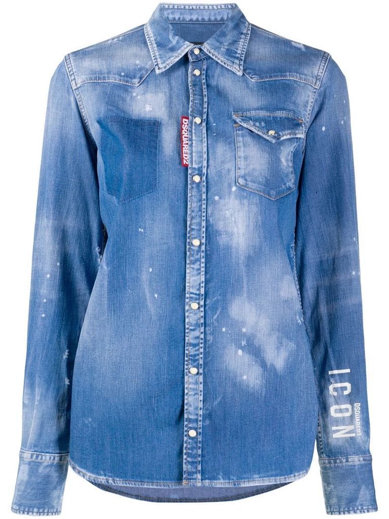 distressed denim shirt