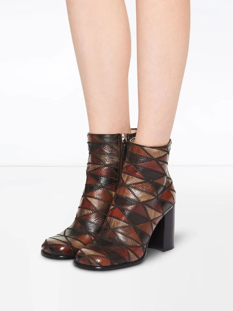 geometric pattern ankle boots