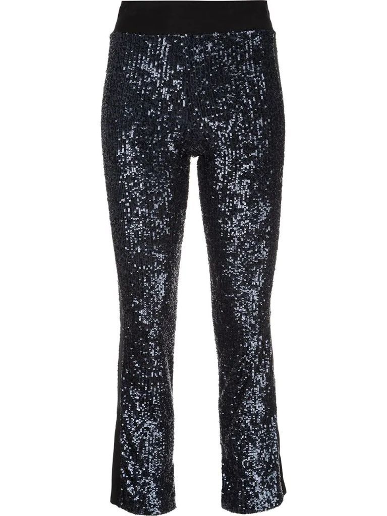 cropped sequinned trousers