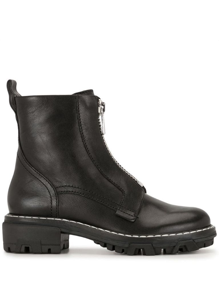 Shilo leather zip combat boots