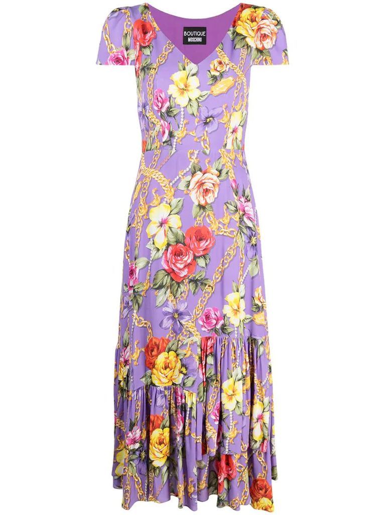 floral chain print dress