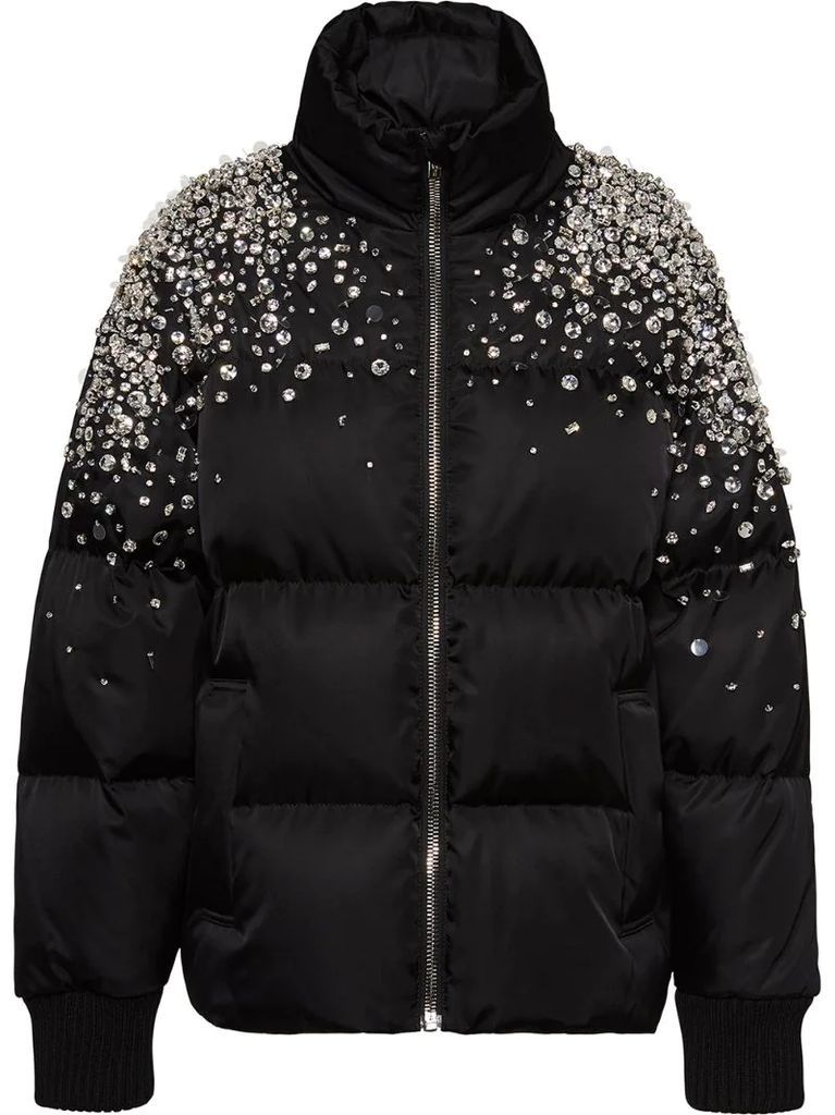 crystal-embellished puffer jacket