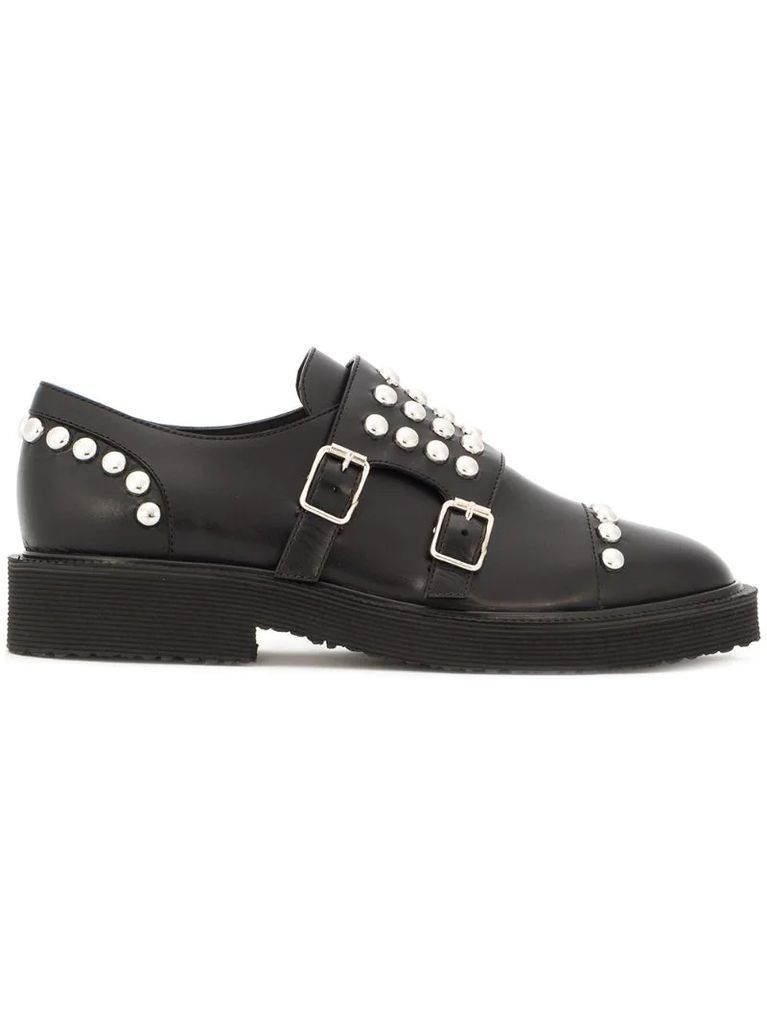 studded monk strap shoes