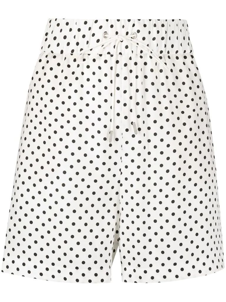 polka-dot drawstring shorts
