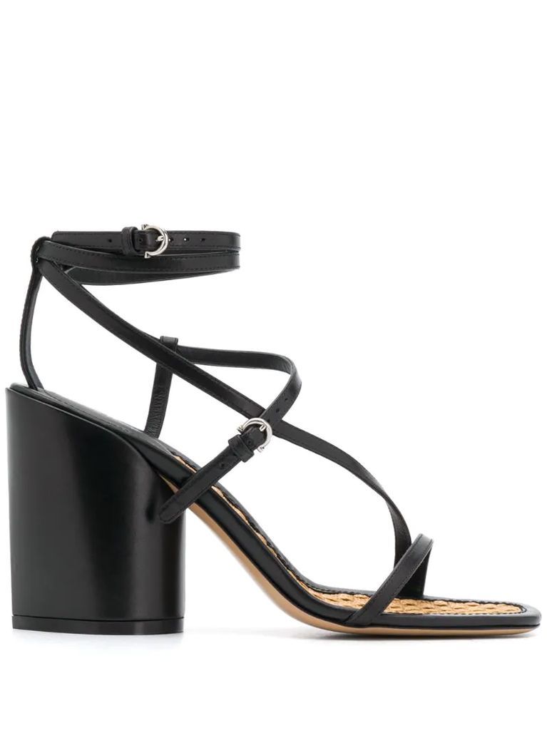 sculpted-heel strappy sandals