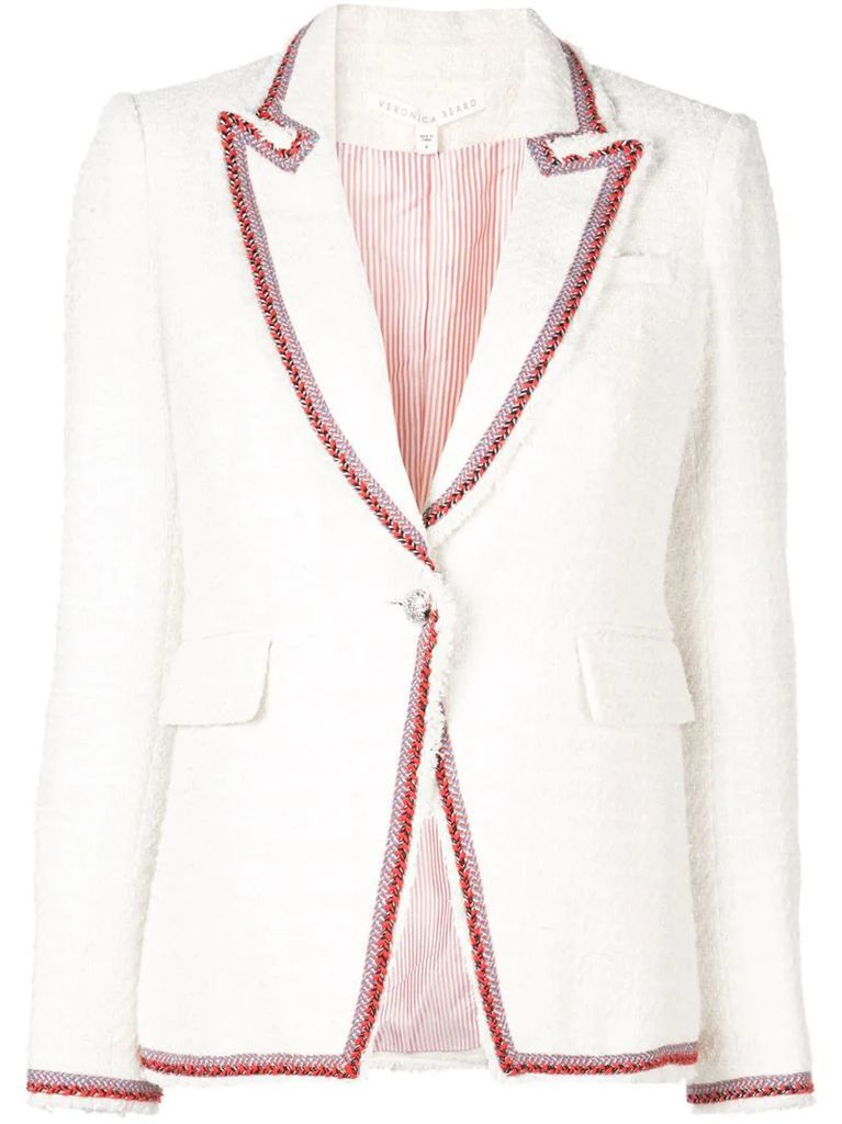 pattered trim blazer