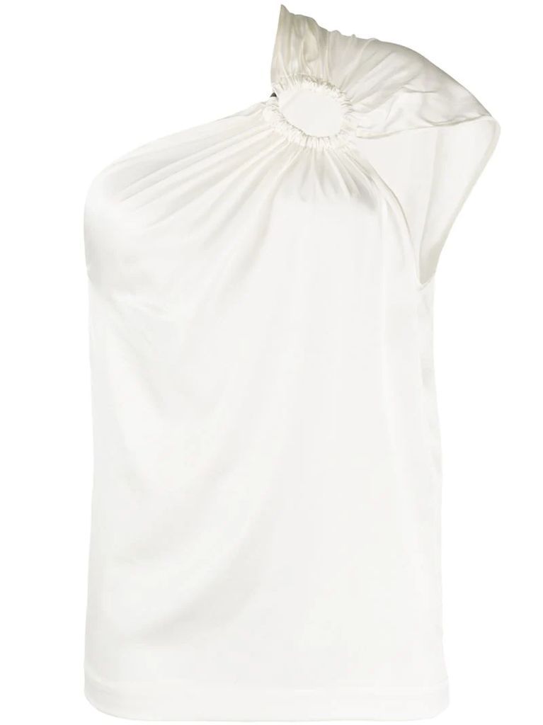 one-shoulder hoop blouse