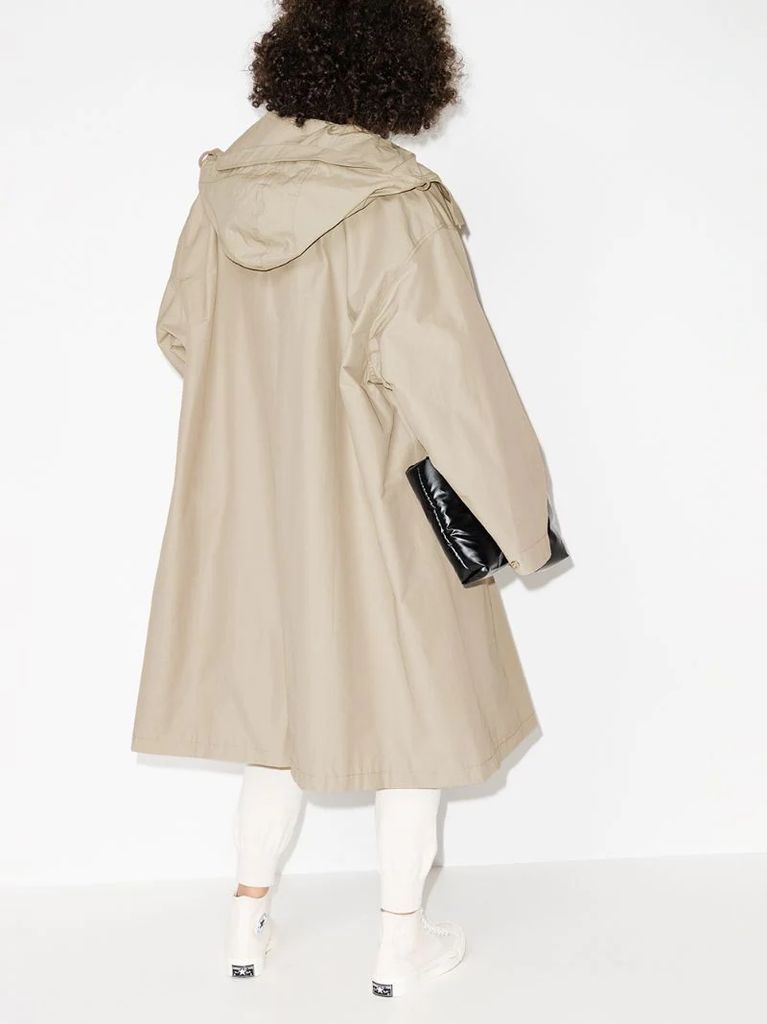 oversized hooded trench coat