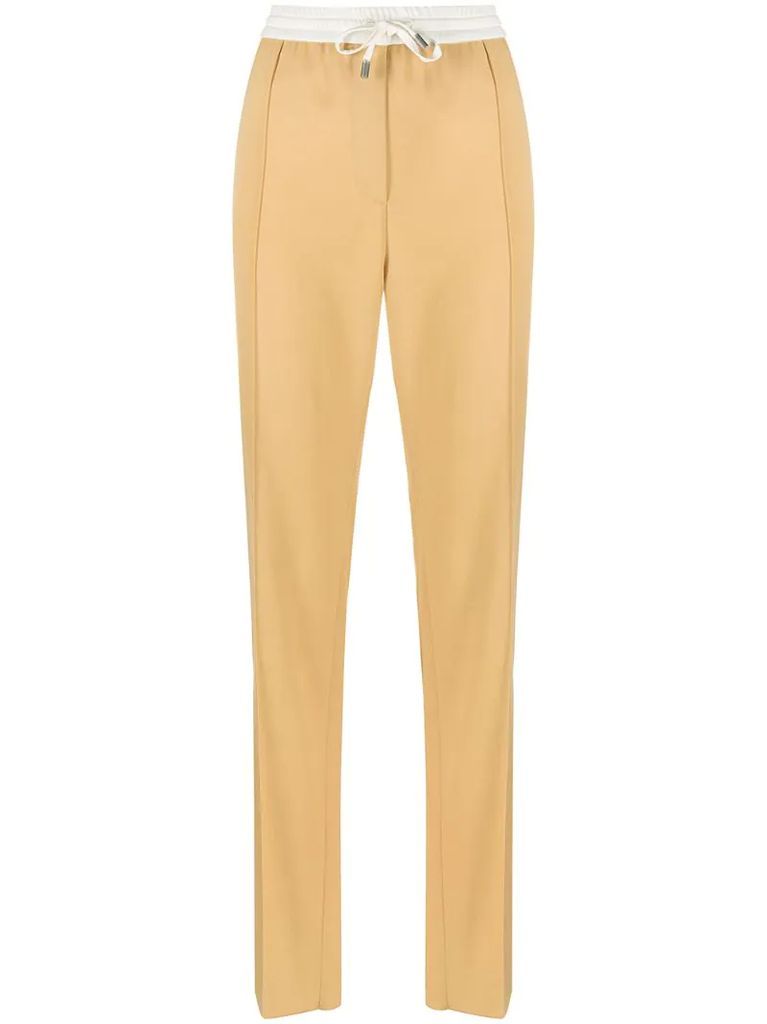drawstring staight-leg trousers