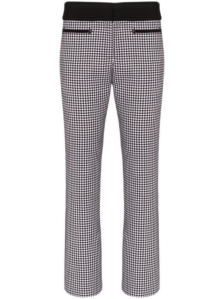 cropped houndstooth slim-fit trousers