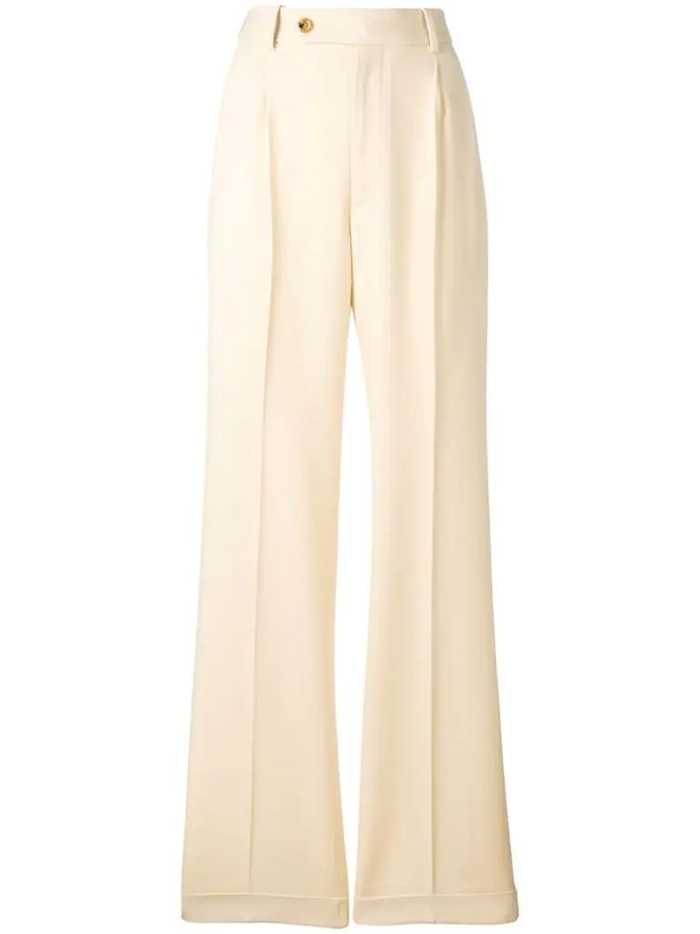 wide leg tailored trousers