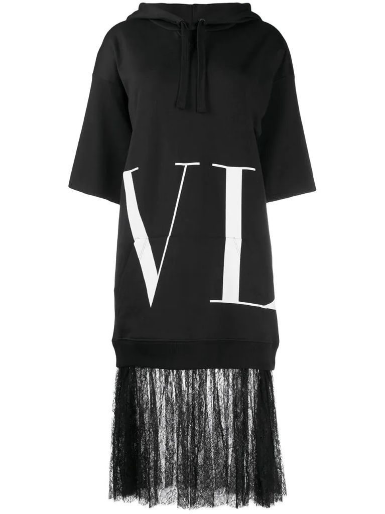 VLTN lace-trimmed sweatshirt dress