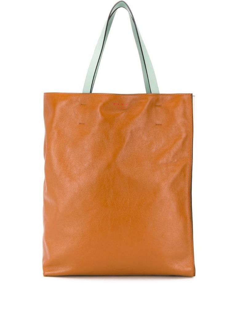 two-tone large tote bag