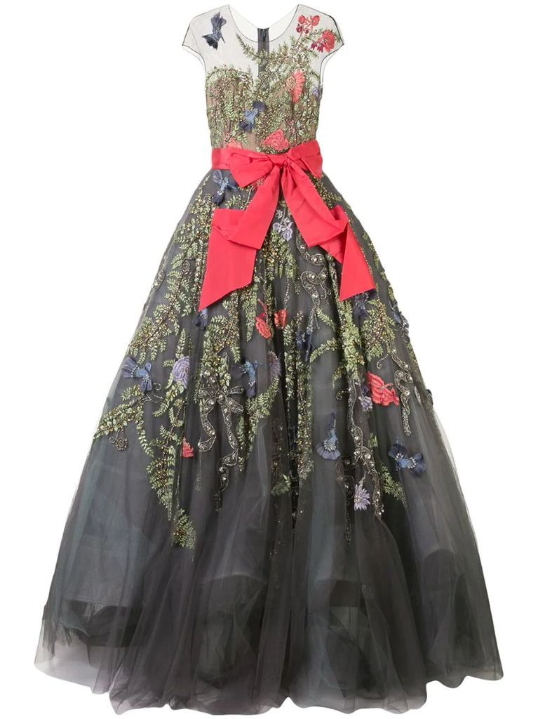 appliqued ball gown