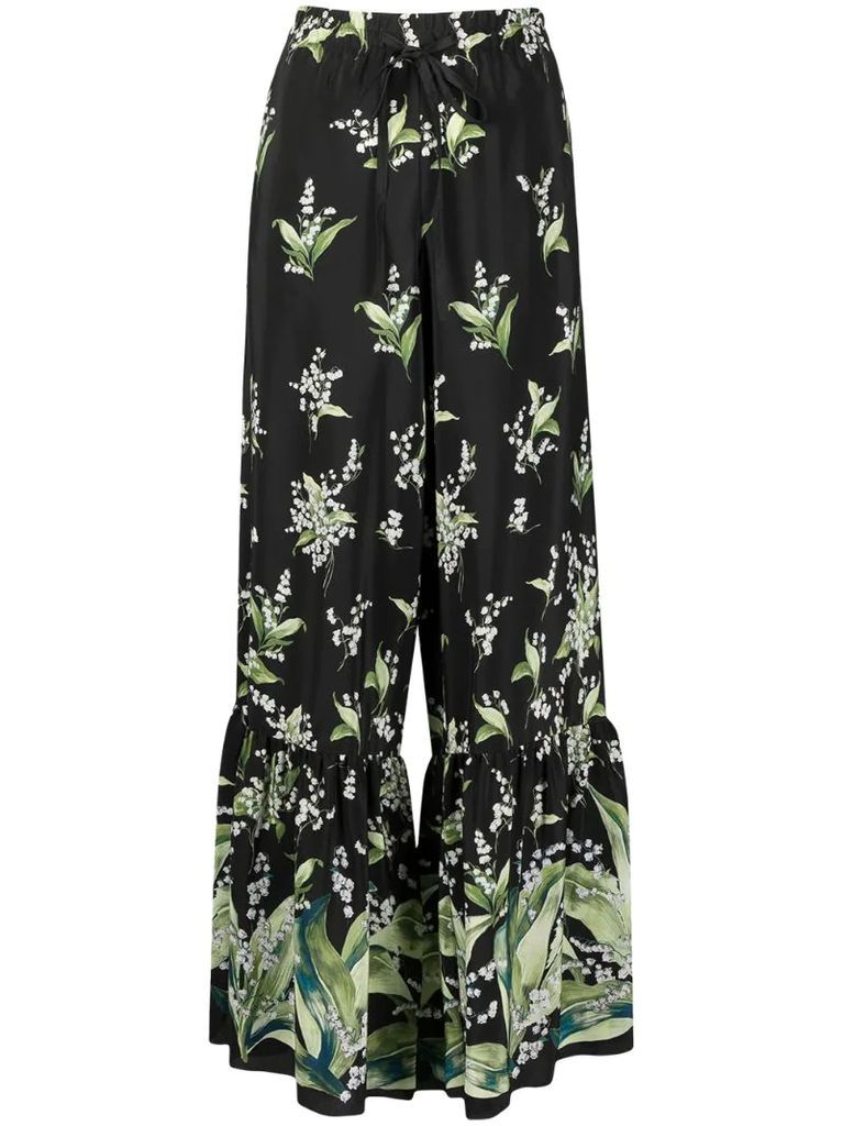 May Lily printed flared trousers