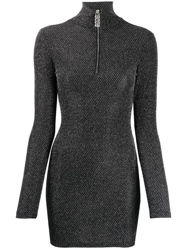 knitted funnel neck dress