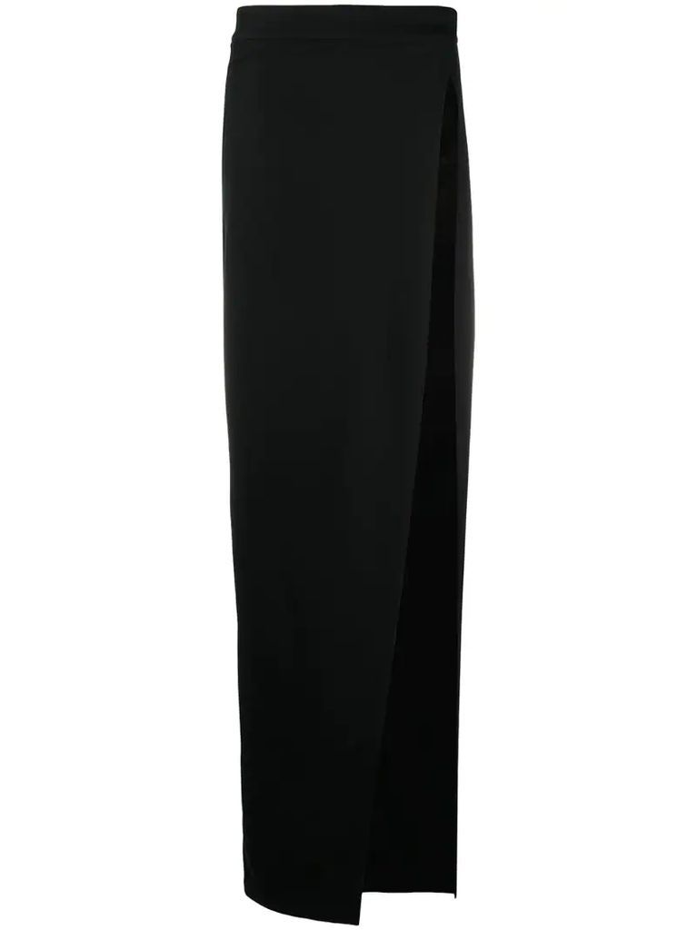 front-slit maxi skirt