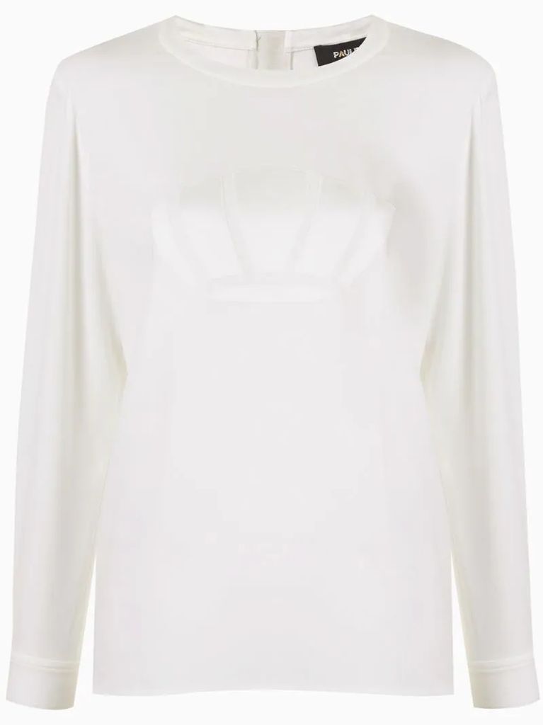 shell-print blouse