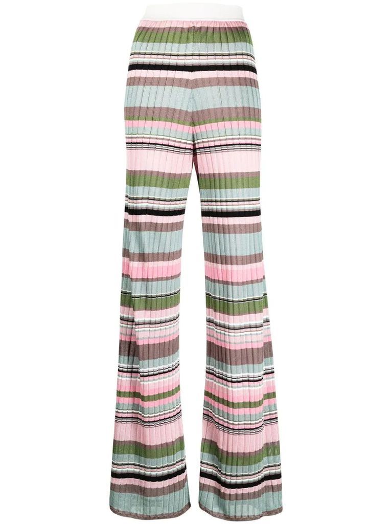 wide-leg knitted trousers