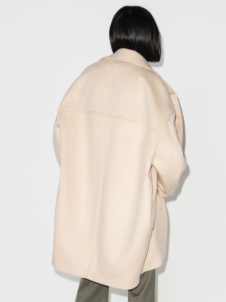 dropped shoulder cocoon coat