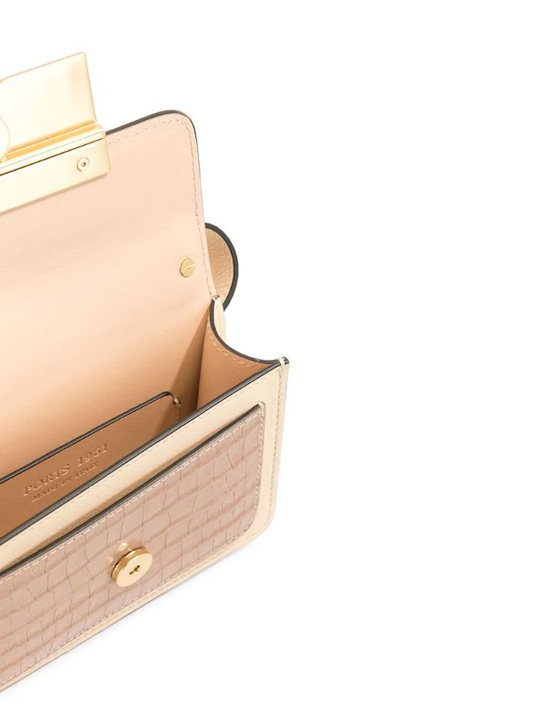 brass-embellished mini satchel