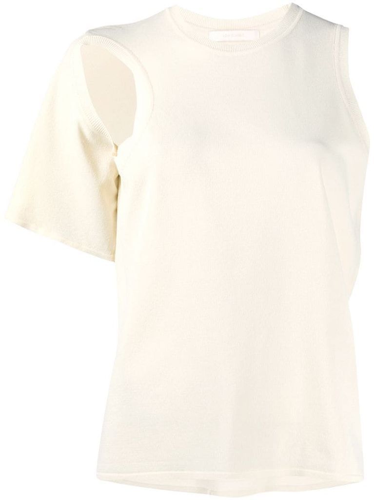 cut-out one-shoulder top