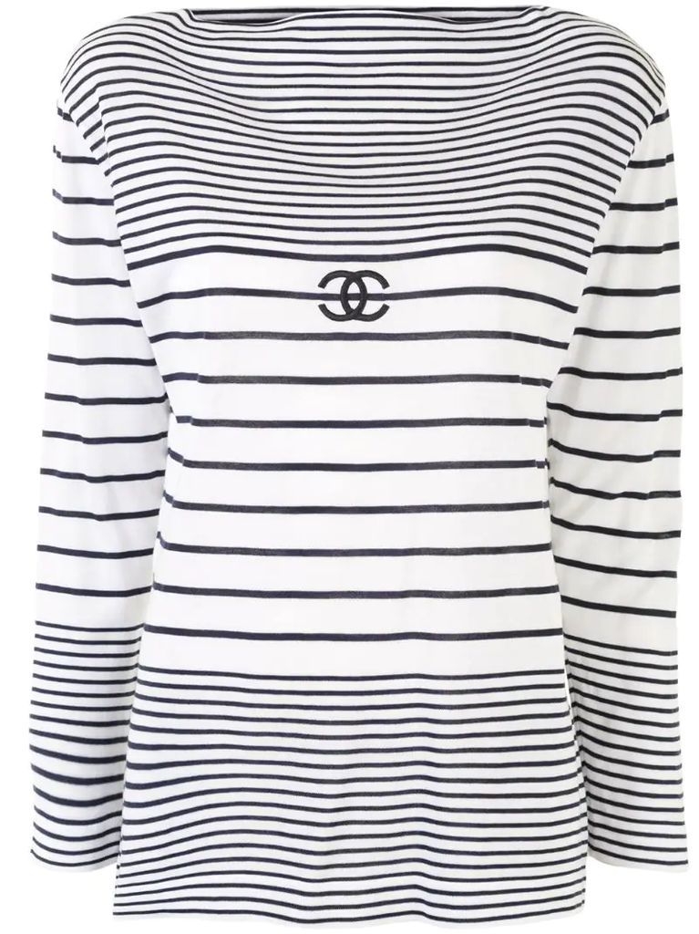 CC embroidery striped top