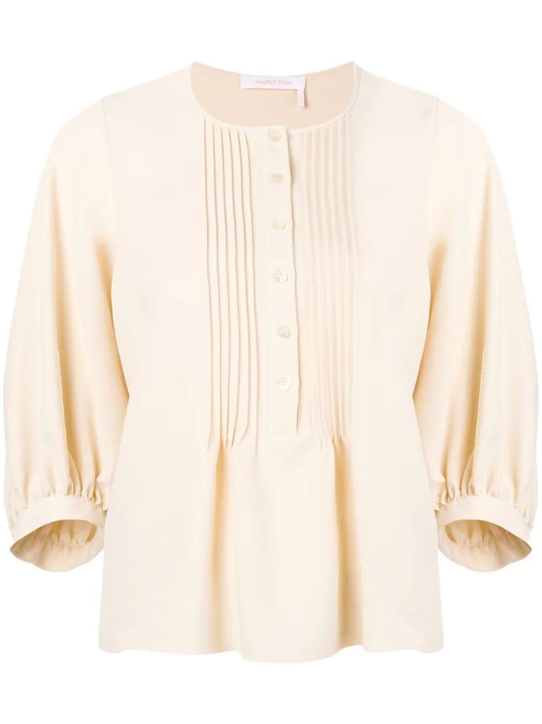 pleated flare blouse