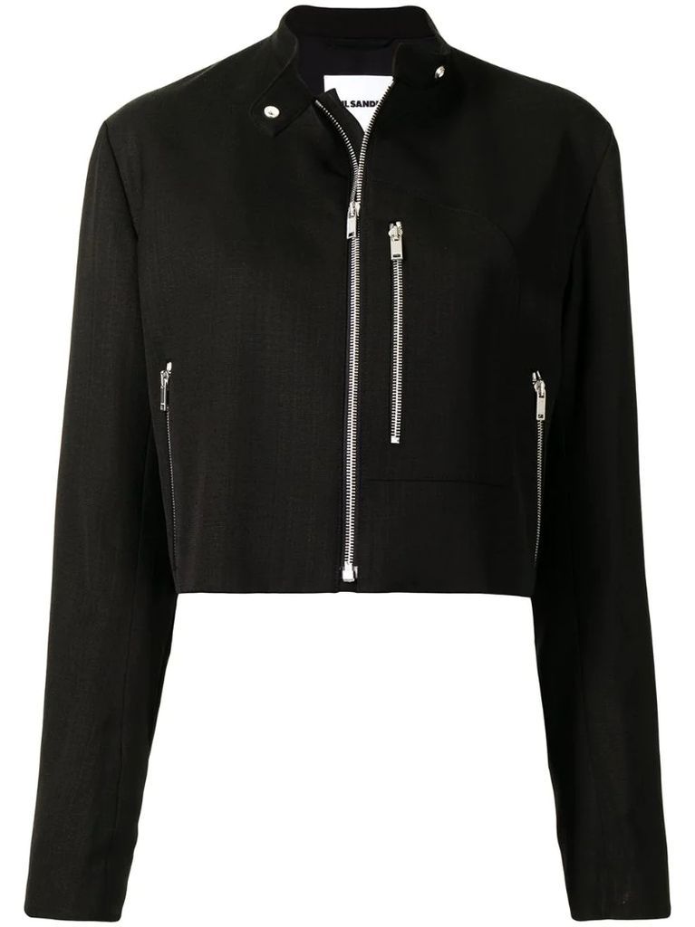 cropped zip-front jacket