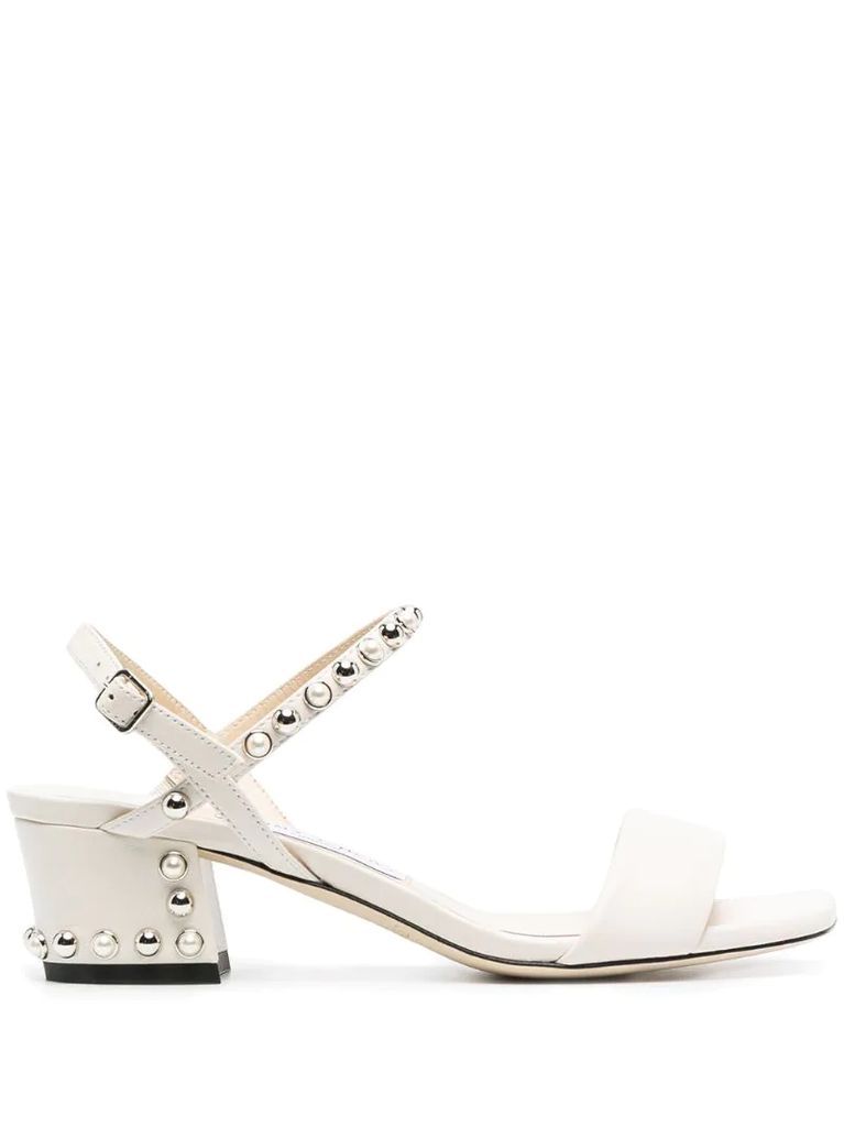 square-toe studded sandals
