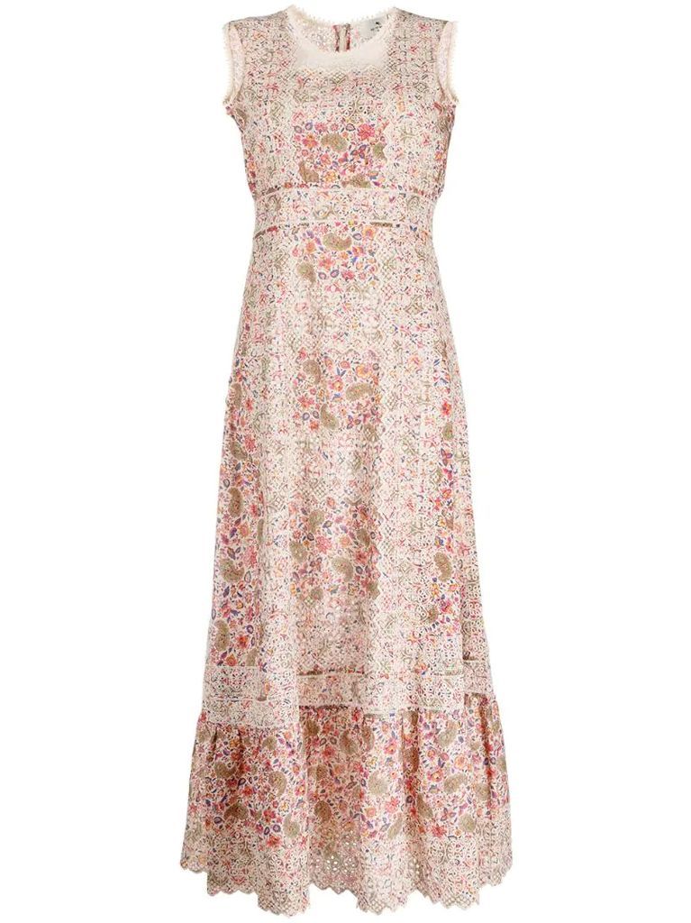 embroidered paisley maxi dress