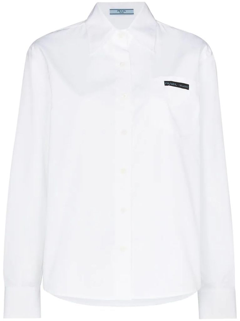 slim-fit cotton-poplin shirt