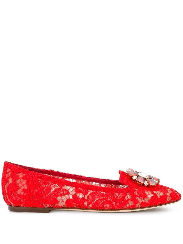 Vally Taormina lace ballerina shoes